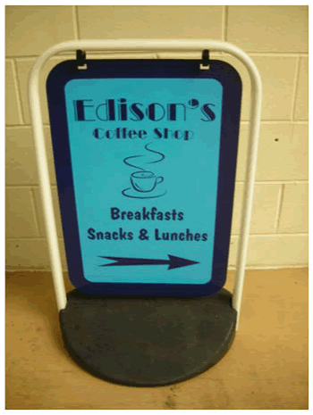 A frame signs printed in Herefordshire